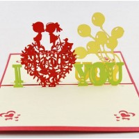 Handmade 3D Pop Up Card I Love You Vintage Birthday Card,wedding Anniversary,valentines,engagement,proposal Card